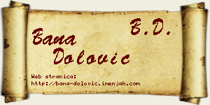 Bana Dolović vizit kartica